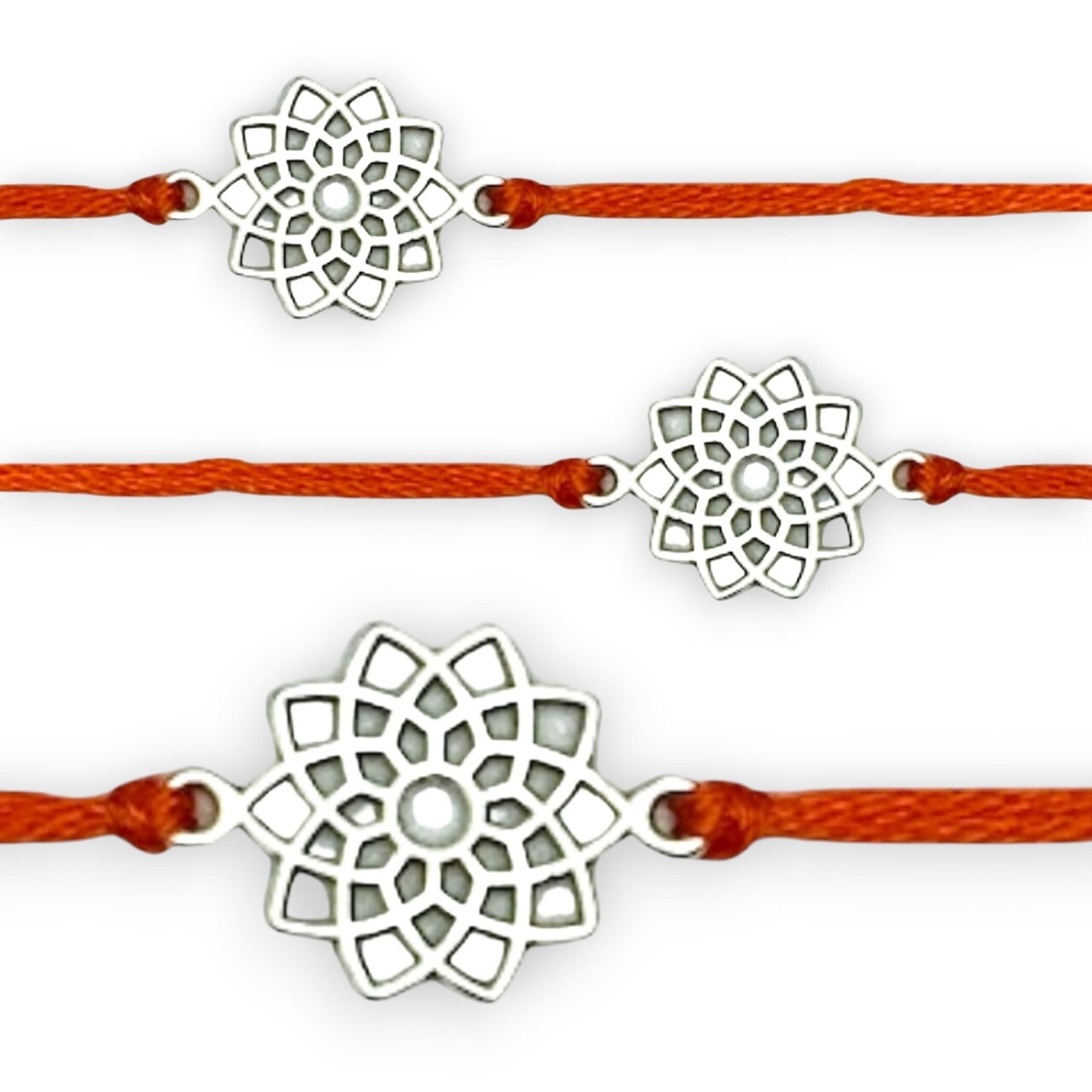 Lotus Charm Rakhi Bracelet Indian Rakhi Bracelet Desi Favors Rakhi for Raksha Bandhan Handcrafted Rakhi for Brother Bhaiya Bhabhi Bracelet with Ties